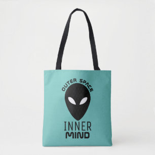 Outer Space Inner Mind, Extraterrestrial Alien Tote Bag