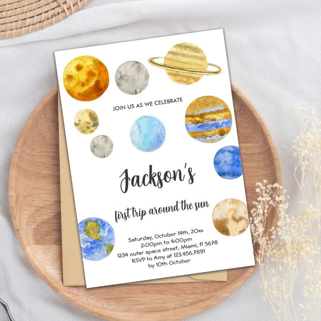 Outer space Invitation, Outer Space Birthday Invitation (White Background Outer Space Birthday Invitations)