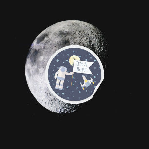 Outer Space  It's A Boy! Classic Round Sticker