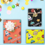 Outer Space Kids Birthday Wrapping Paper Sheet<br><div class="desc">Make your birthday gifts truly stand out with this top-notch wrapping paper set,  featuring a distinctive and eye-catching design (in Black / Lemon Glacier / Outrageous Orange). Choosing this set ensures your gifts are beautifully wrapped,  adding an extra touch of thoughtfulness and making their birthday celebrations even more memorable.</div>