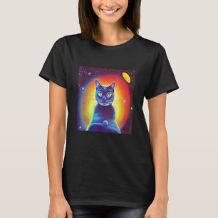 Outer Space Kitty Cat Kitten Science Fiction Felin T-Shirt