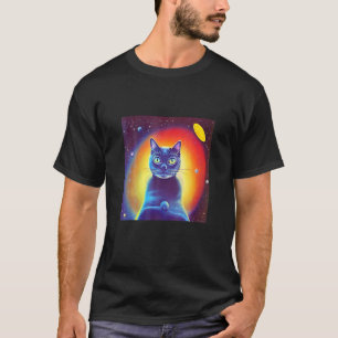 Outer Space Kitty Cat Kitten Science Fiction Felin T-Shirt