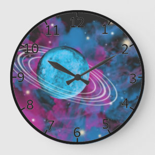 Outer Space Large Clock