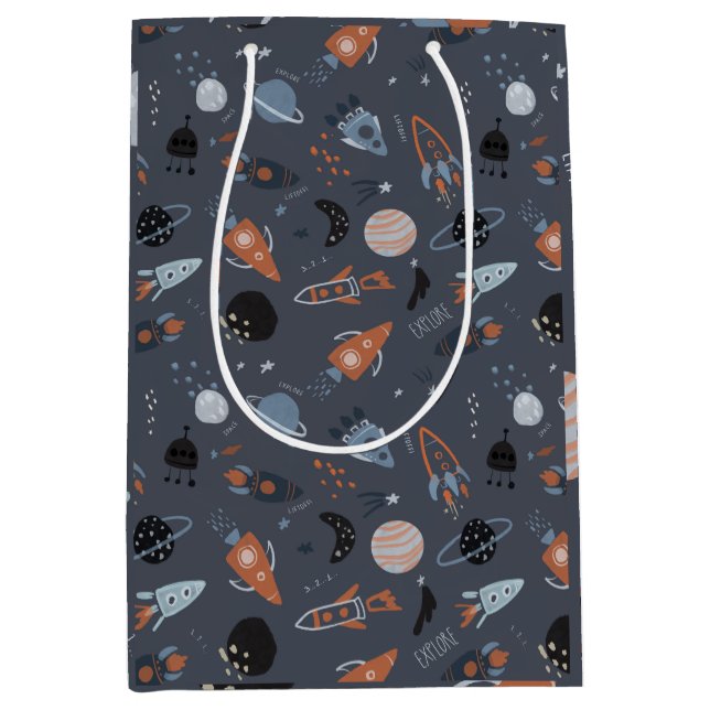 Outer space liftoff medium gift bag (Front)