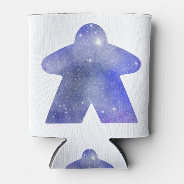 Outer Space Meeple in Blue Can Cooler (Front)