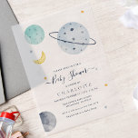 Outer Space Modern Baby Shower Vellum Invitations<br><div class="desc">Baby Shower Outer Space Planet Invitation. This cute and nerdy baby shower invitation is great for organising an outer space theme party for the mum-to-be. Add the details to the card by clicking on the "Personalise" button.</div>