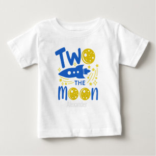 Outer Space moon 2nd Birthday editable Toddler T Baby T-Shirt