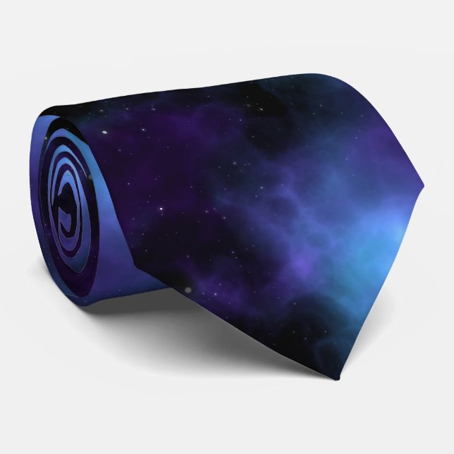Outer Space Nebula Galaxy Tie (Rolled)