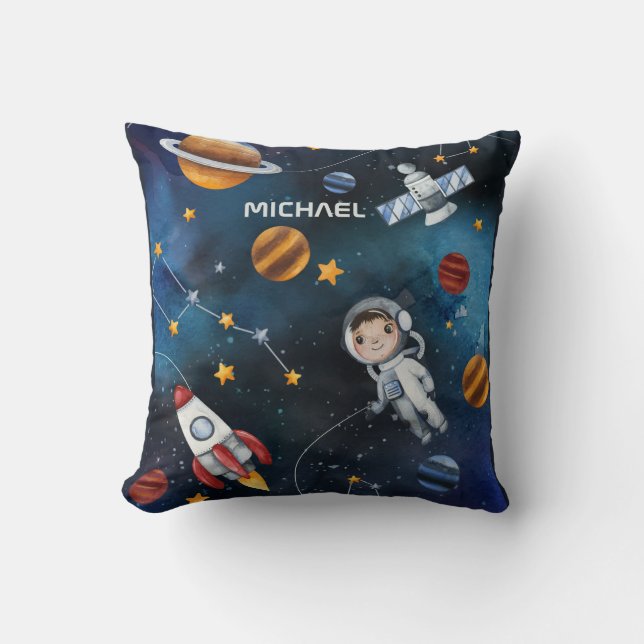 Outer Space Personalised Add Your Name Cushion (Front)