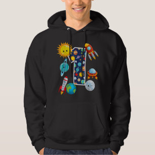 Outer Space Planet Guide 1 Year Old 1st Birthday P Hoodie