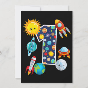Outer Space Planet Guide 1 Year Old 1st Birthday P Save The Date