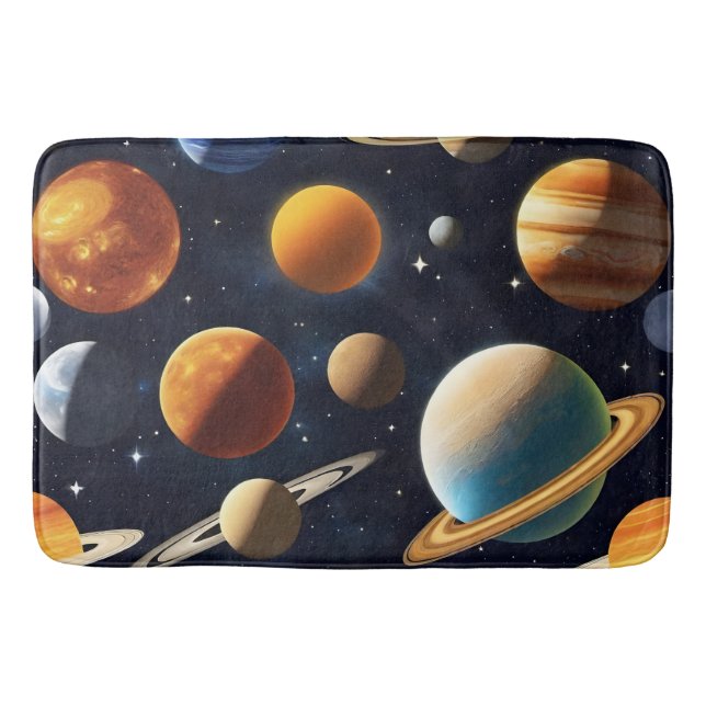 Outer Space Planets 2 Bath Mat (Front)