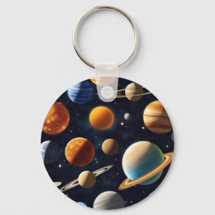 Outer Space Planets 2 Key Ring
