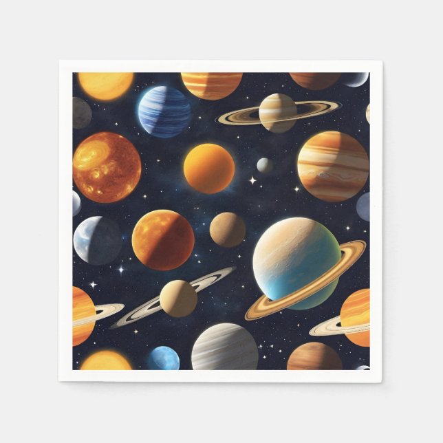 Outer Space Planets 2 Napkin (Front)