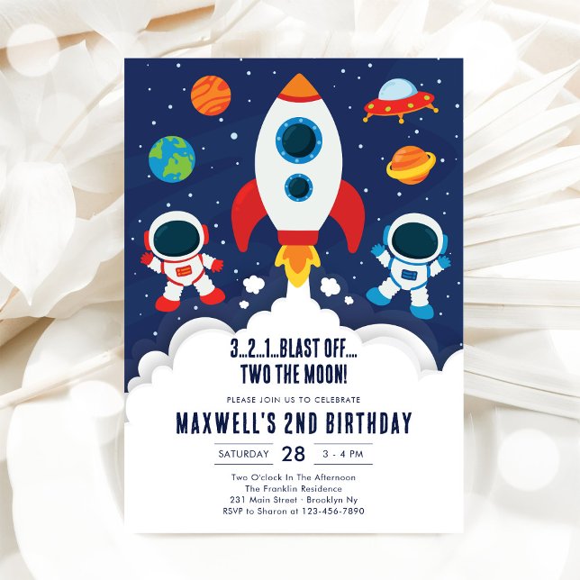 Outer Space Planets Astronaut Boy Birthday Invitation (Creator Uploaded)