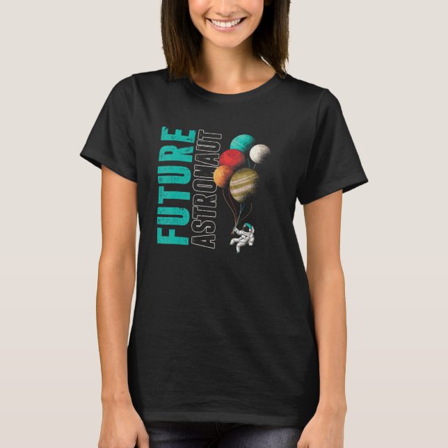 Outer Space Planets Balloon Universe Kids Future A T-Shirt (Front)