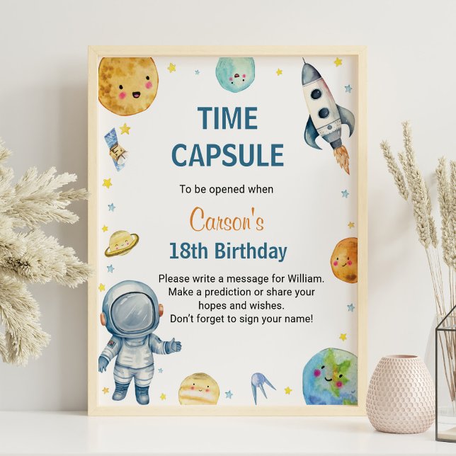 Outer Space Planets Birthday Time Capsule Sign (Creator Uploaded)