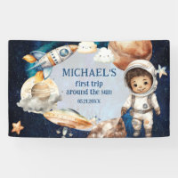 Outer Space Planets Boy First Birthday  