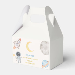 Outer Space Planets Boy Galaxy First Trip Birthday Favour Box