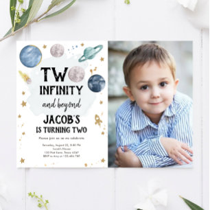 Outer Space Planets Boy Second Birthday Invitation