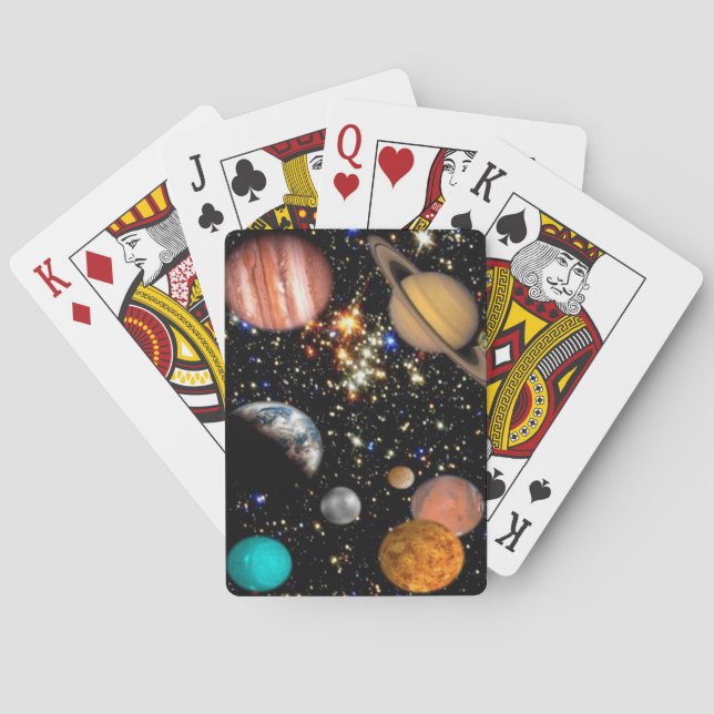Outer space planets galaxy playing cards (Back)