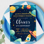 Outer Space Planets Kids Birthday Party Invitation<br><div class="desc">Get ready for an out-of-this-world celebration with this Outer Space Planets Kids Birthday Party Invitation! Perfect for space-loving kids,  this fun and colorful invitation can be personalized for your special day. Blast off to an unforgettable party!</div>