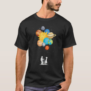 Outer space planets love spaceman  balloon spacema T-Shirt