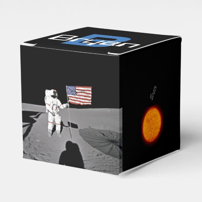 Outer Space Planets ,Shepard Moon Landing, Favour Box (Front Side)