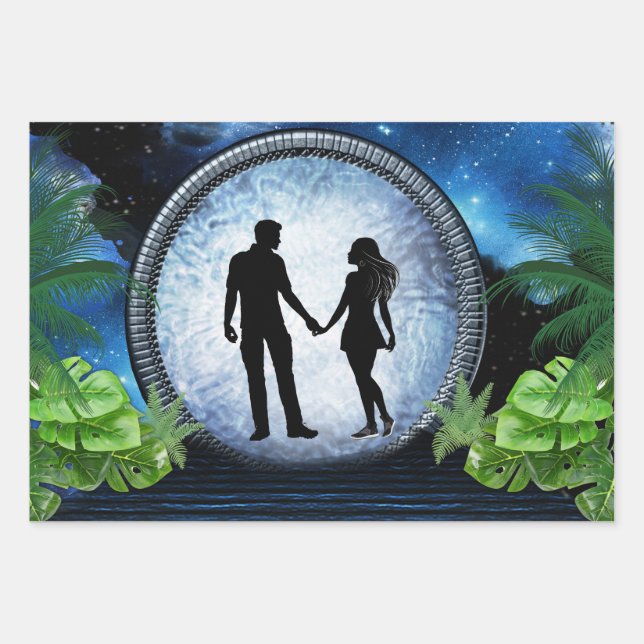 Outer Space Portal  Wrapping Paper Sheet (Front)