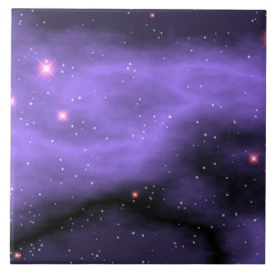 Outer Space   Purple Galaxy Ceramic Tile