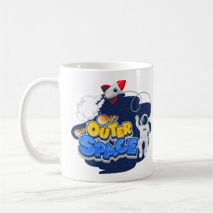 Outer Space Rocket & Astronaut Fun Coffee Mug