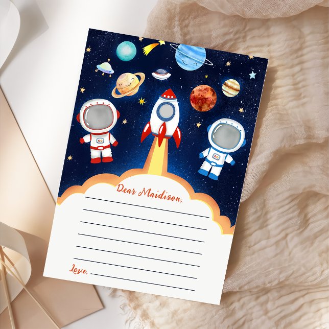  Outer Space Rocket Capsule Note Message Card (Creator Uploaded)