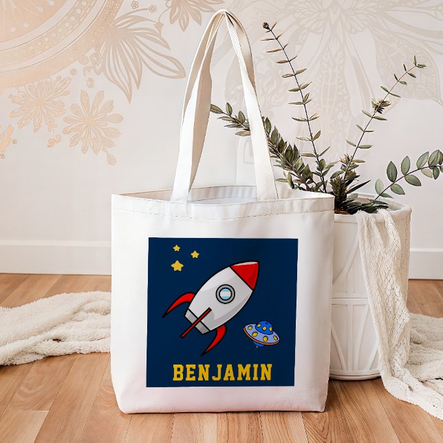 Outer Space Rocket Kids Tote Bag (Creator Uploaded)