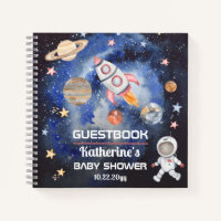 Outer Space Rocket Planets Baby Shower Guestbook