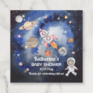 Outer Space Rocket Planets Boy Baby Shower Favour Tags
