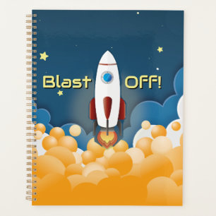 Outer Space Rocket Ship Custom Academic Planner