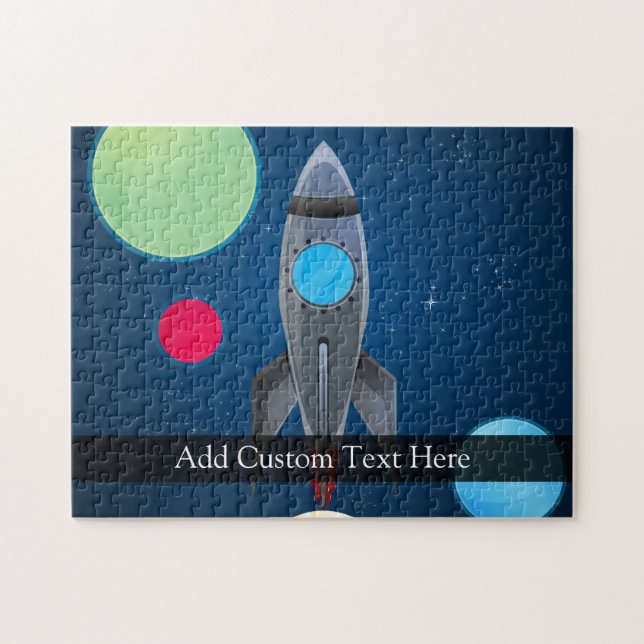 Outer Space Rocket Ship Jigsaw Puzzle (Horizontal)