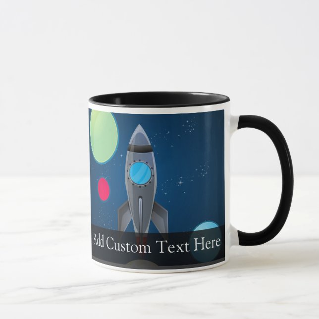 Outer Space Rocket Ship Mug (Right)