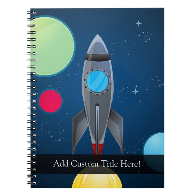 Outer Space Rocket Ship Notebook (Front)