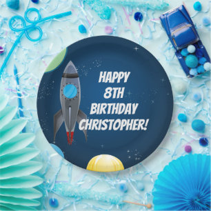 Outer Space Rocket Ship Paper Plate