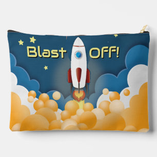 Outer Space Rocket Ship Personalised Name Accessory Pouch