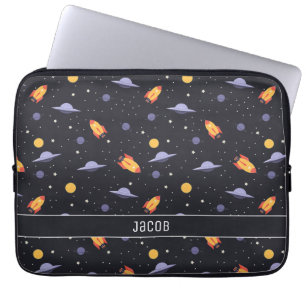 Outer Space Rockets and Spaceships Laptop Sleeve