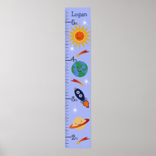 Outer Space Rockets Growth Chart Keep at 8x44!