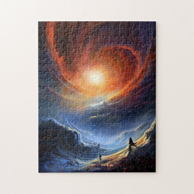 Outer Space Sci Fi Landscape Art Jigsaw Puzzle (Vertical)