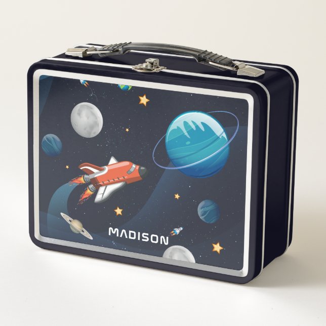 Outer Space Shuttle in the Galaxy Metal Lunch Box (Front)