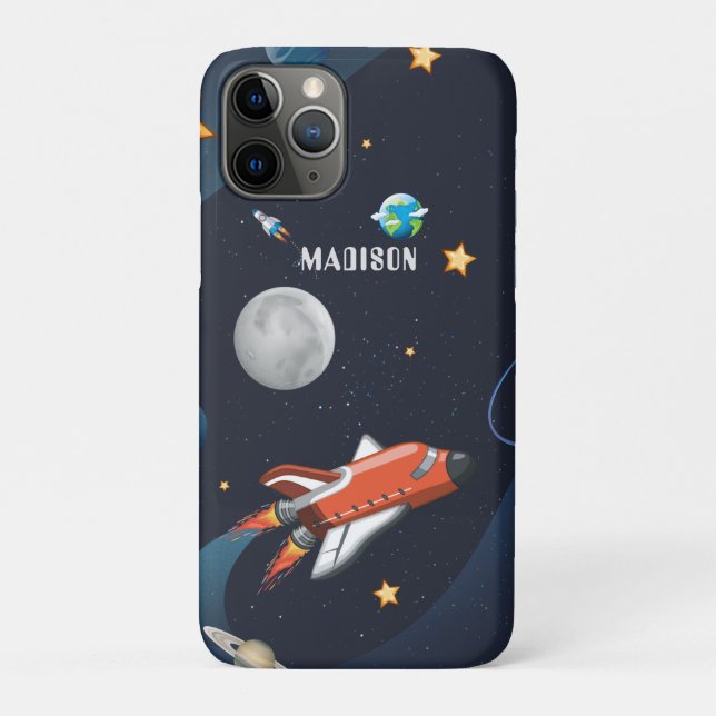 Outer Space Shuttle Travel Moon Stars Personalised Case-Mate iPhone Case (Back)