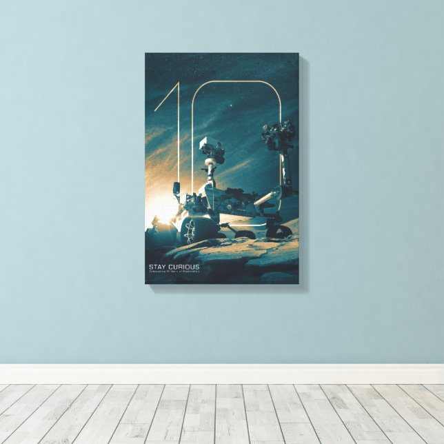 Outer Space, Solar System, 10 Years of Curiosity Canvas Print (Insitu(Wood Floor))