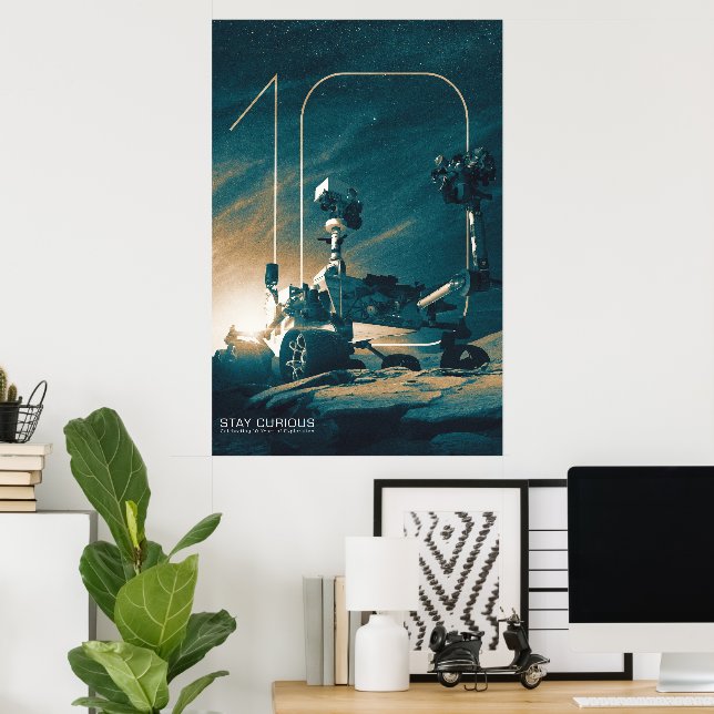 Outer Space, Solar System, 10 Years of Curiosity Poster (Home Office)