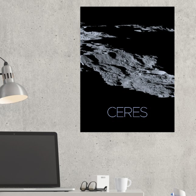 Outer Space, Solar System, Dwarf Planet Ceres Foil Prints (In Situ (Desk 2))