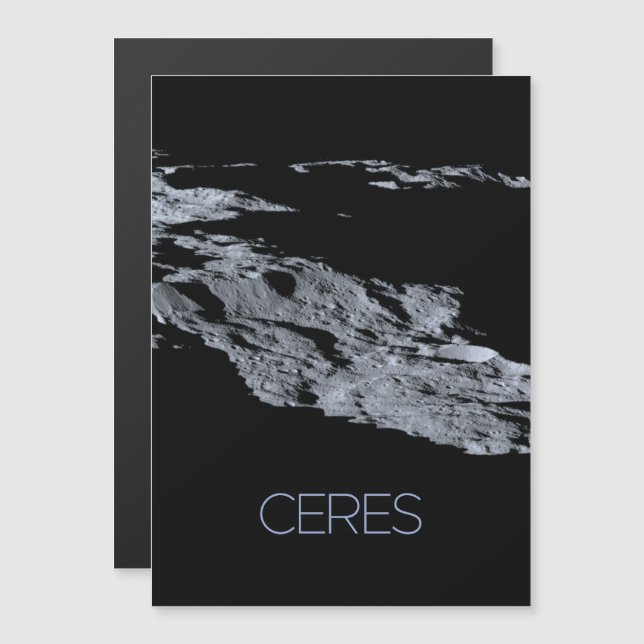 Outer Space, Solar System, Dwarf Planet Ceres Magnetic Invitation (Front/Back)
